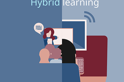 Illustration zum Thema Hybrides Lernen